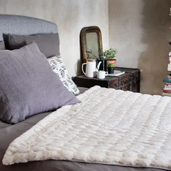 Plaid doux 130x170cm - blanc ventoux