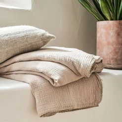 Plaid en gaze de coton - beige alpilles 130x170cm