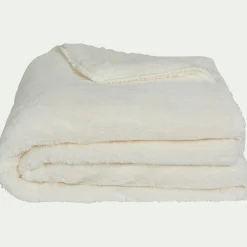 Plaid imitation fourrure - blanc ventoux 130x170cm
