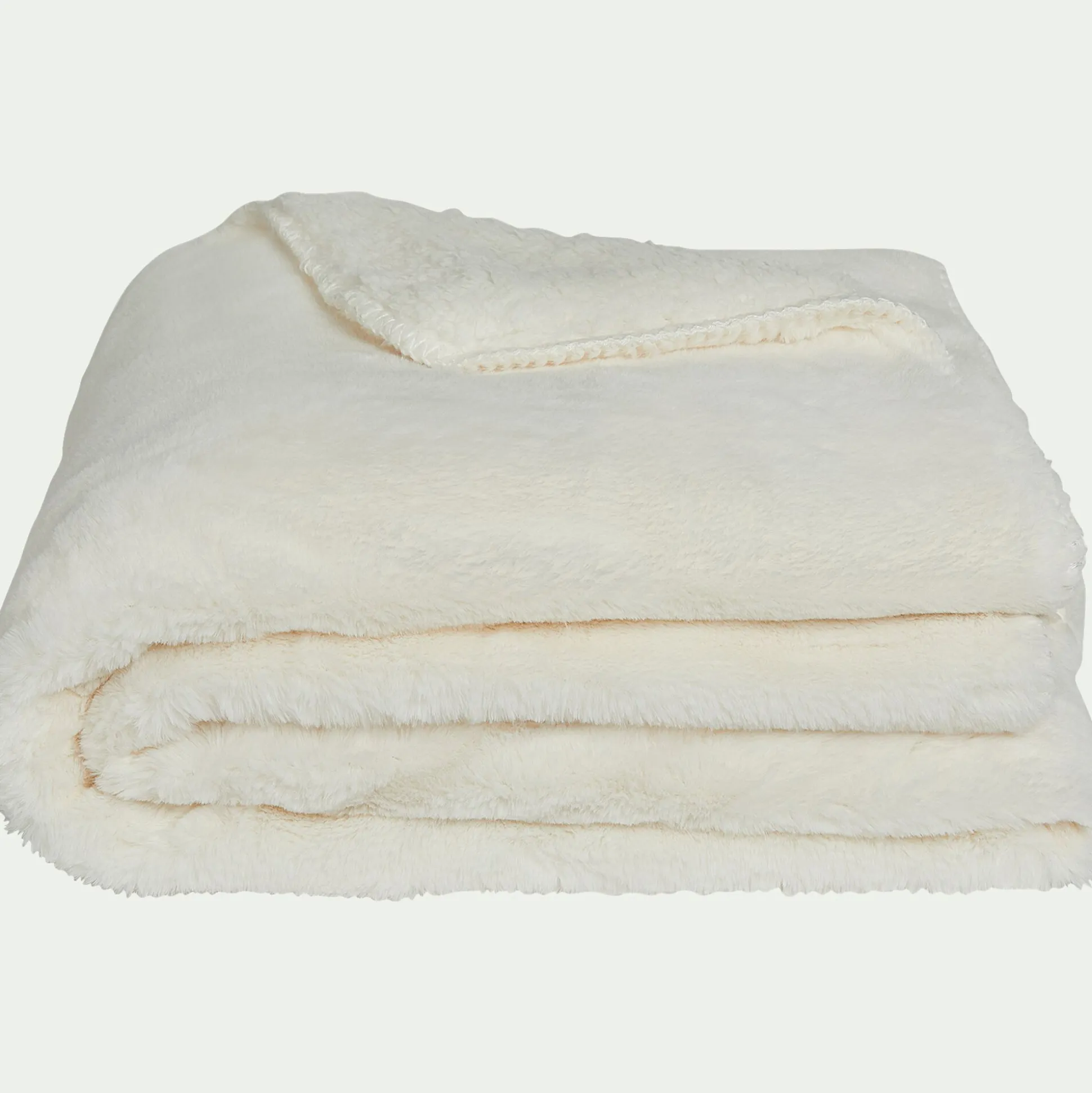 Plaid imitation fourrure - blanc ventoux 130x170cm