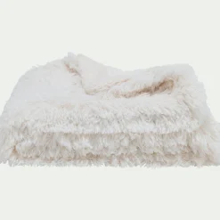 Plaid imitation fourrure - blanc 130x170cm