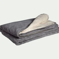 Plaid imitation fourrure 130x170cm - gris restanque