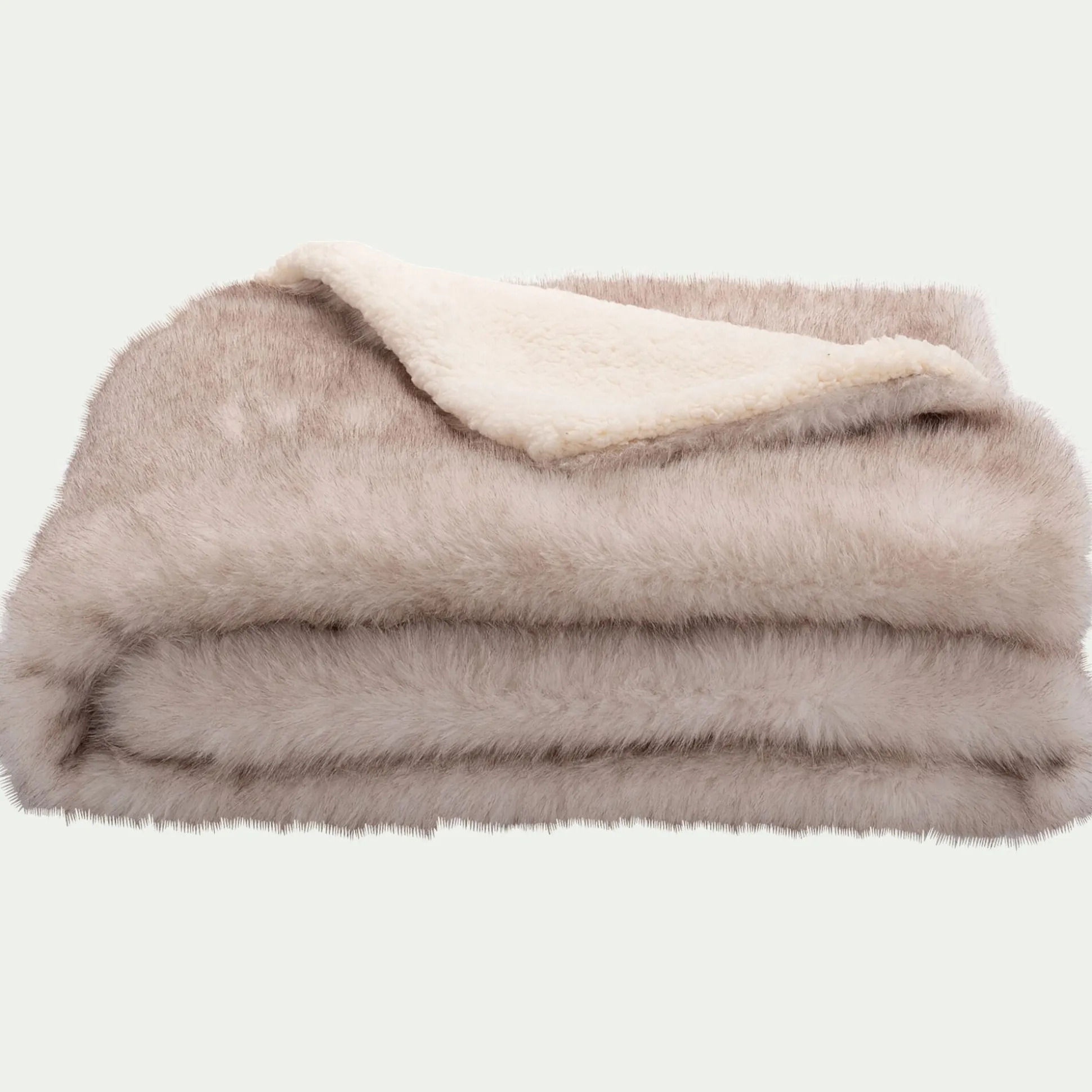 Plaid imitation fourrure 130x170cm - beige