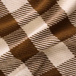 Plaid tartan en coton 130x170cm - marron