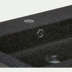 Plan vasque 120cm en terrazzo noir