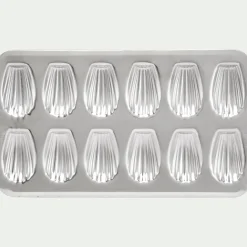 Plaque de cuisson pour 12 madeleines en fer - argenté