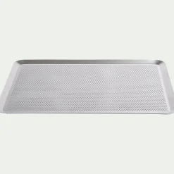 Plaque de four perforée en aluminium 30x40cm - argenté
