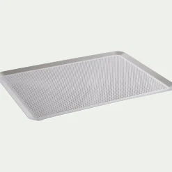 Plaque de four perforée en aluminium 30x40cm - argenté