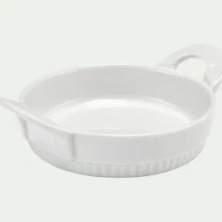 Plat à crème brûlée en porcelaine D12cm - blanc