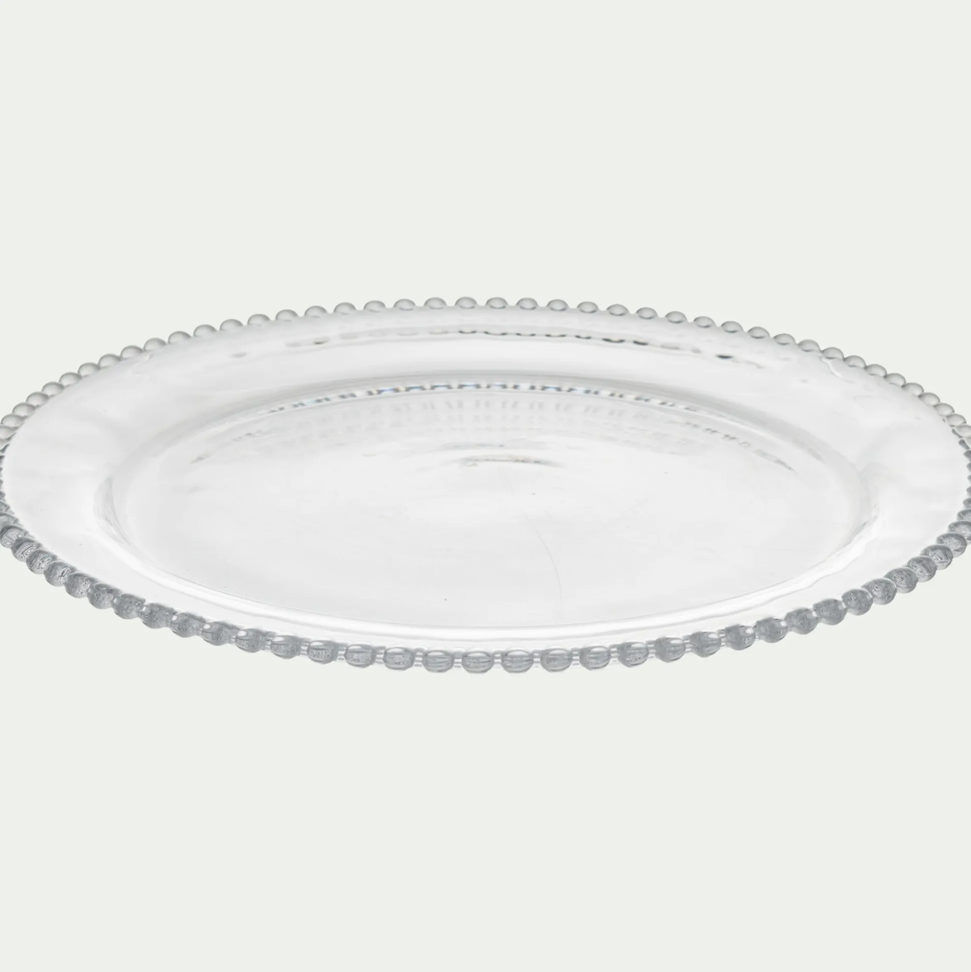 Plat de présentation en verre D34cm - transparent