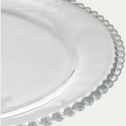 Plat de présentation en verre D34cm - transparent
