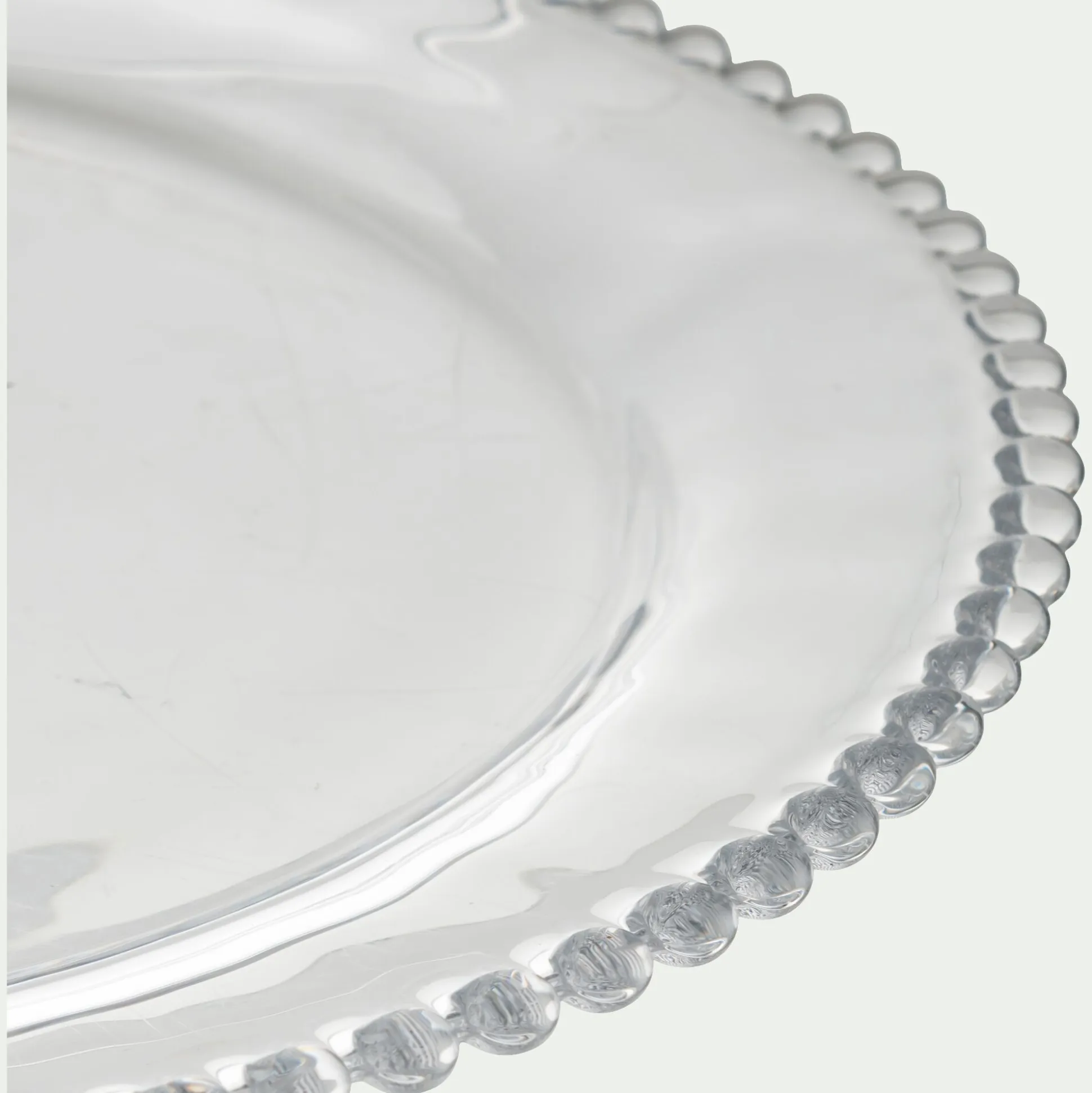 Plat de présentation en verre D34cm - transparent
