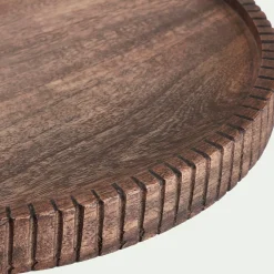 Plat de présentation sur pied en bois de manguier D32cm - naturel
