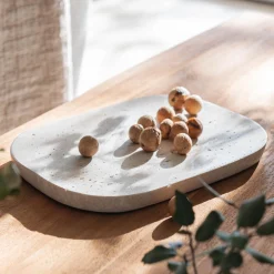 Plateau déco en travertin 25x18cm - beige