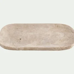 Plateau déco en travertin 25x18cm - beige