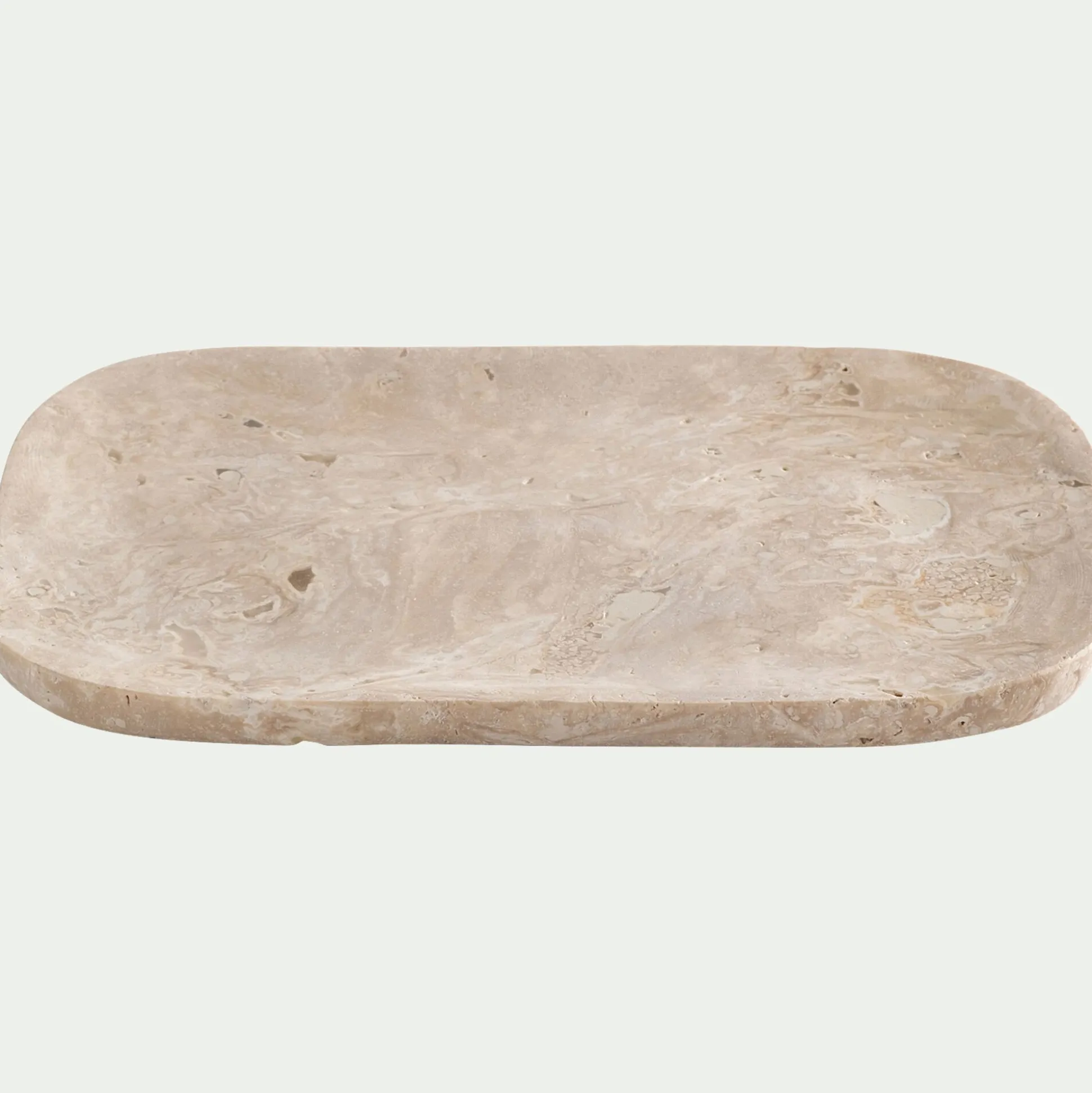 Plateau déco en travertin 25x18cm - beige