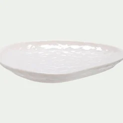 Plateau déco organique en céramique L31cm - blanc