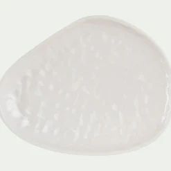Plateau déco organique en céramique L31cm - blanc