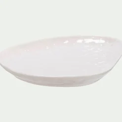 Plateau déco organique en céramique L31cm - blanc