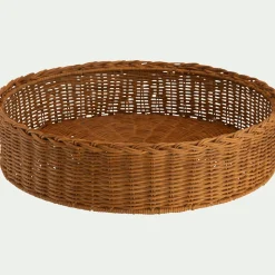 Plateau décoratif rond en rotin D41cm - naturel