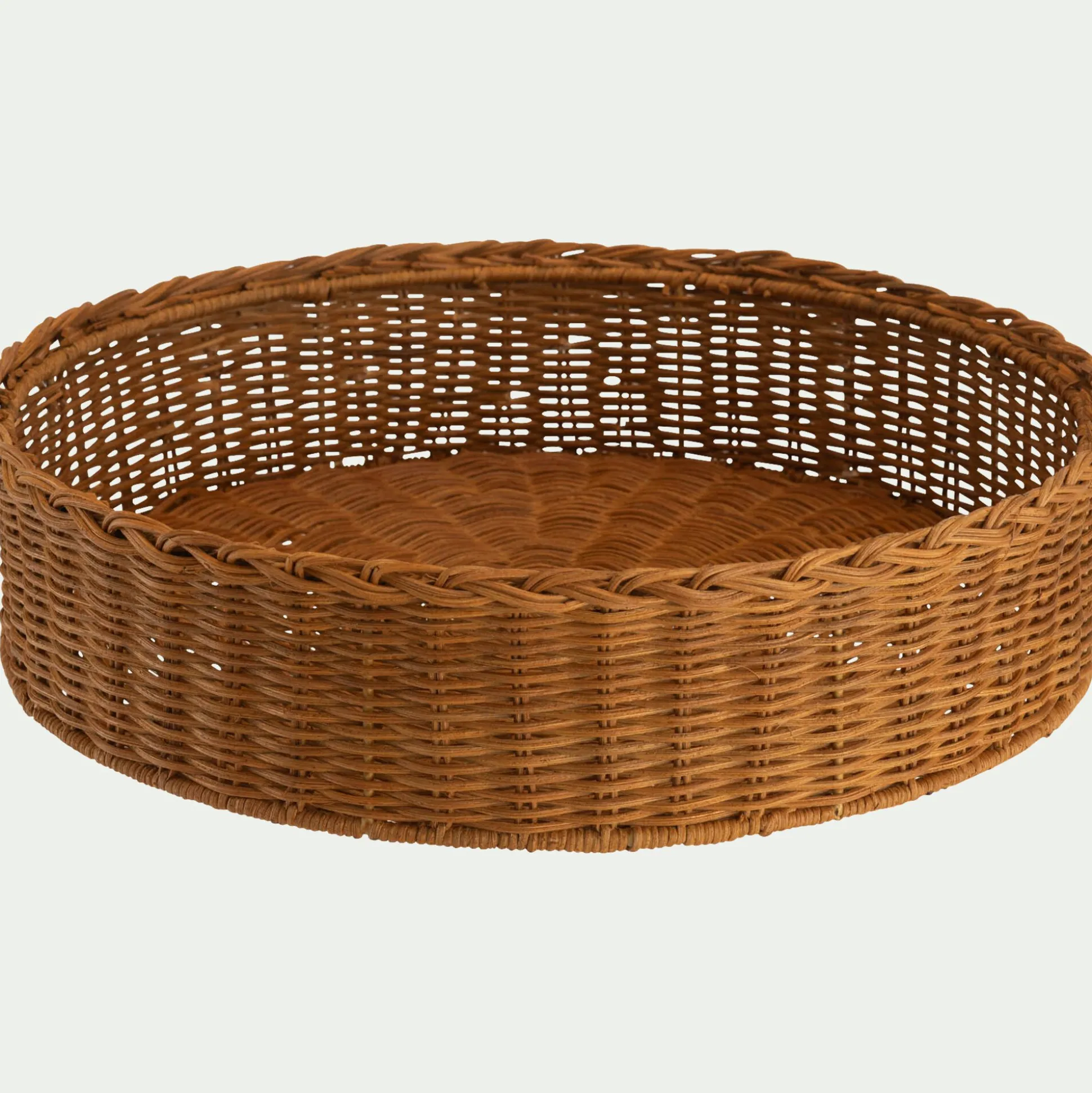 Plateau décoratif rond en rotin D41cm - naturel