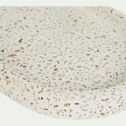 Plateau en terrazzo L23cm - blanc