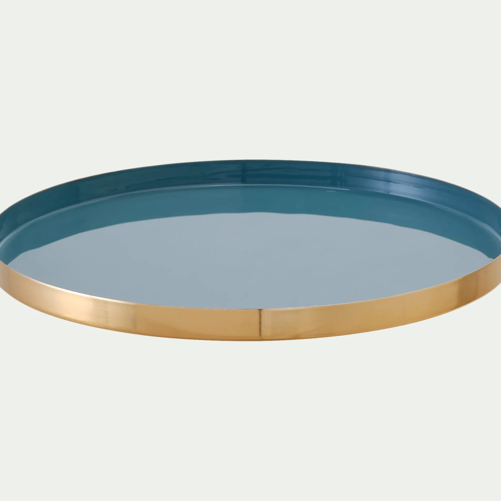 Plateau rond en fer D29,5cm - bleu