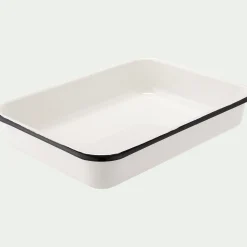 Plat à four rectangulaire en acier 25x35cm - blanc