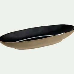 Plat ovale en grès recyclé L33cm - noir