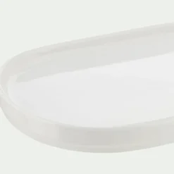 Plat ovale en porcelaine L33cm - blanc