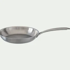 Poêle en inox D24cm - argenté métallisé