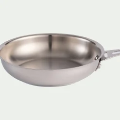 Poêle en inox D20cm - gris métallisé