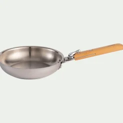 Poêle en inox D20cm - gris métallisé