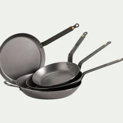 Poêle en tôle De Buyer D24cm - argenté