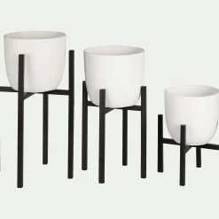 Porte-plante en métal noir H35xD20,5cm