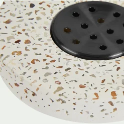 Porte-savon en terrazzo D11cm - blanc