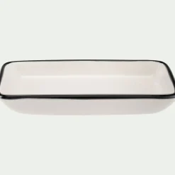 Porte savon rectangle en grès - blanc L23cm