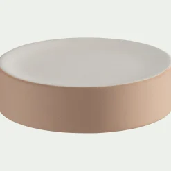 Porte-savon rond en grès - rose