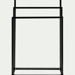 Porte-serviette triple en bambou H85cm - noir