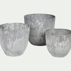Pot à réserve d'eau H33cm - gris