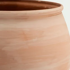 Pot texturé en terre cuite D31,5cm - terracotta