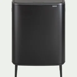 Poubelle de tri Brabantia de cuisine en acier et plastiques recyclés - noir mat 2x30L