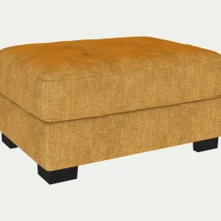 Pouf avec coffre en tissu Monclar - jaune argan