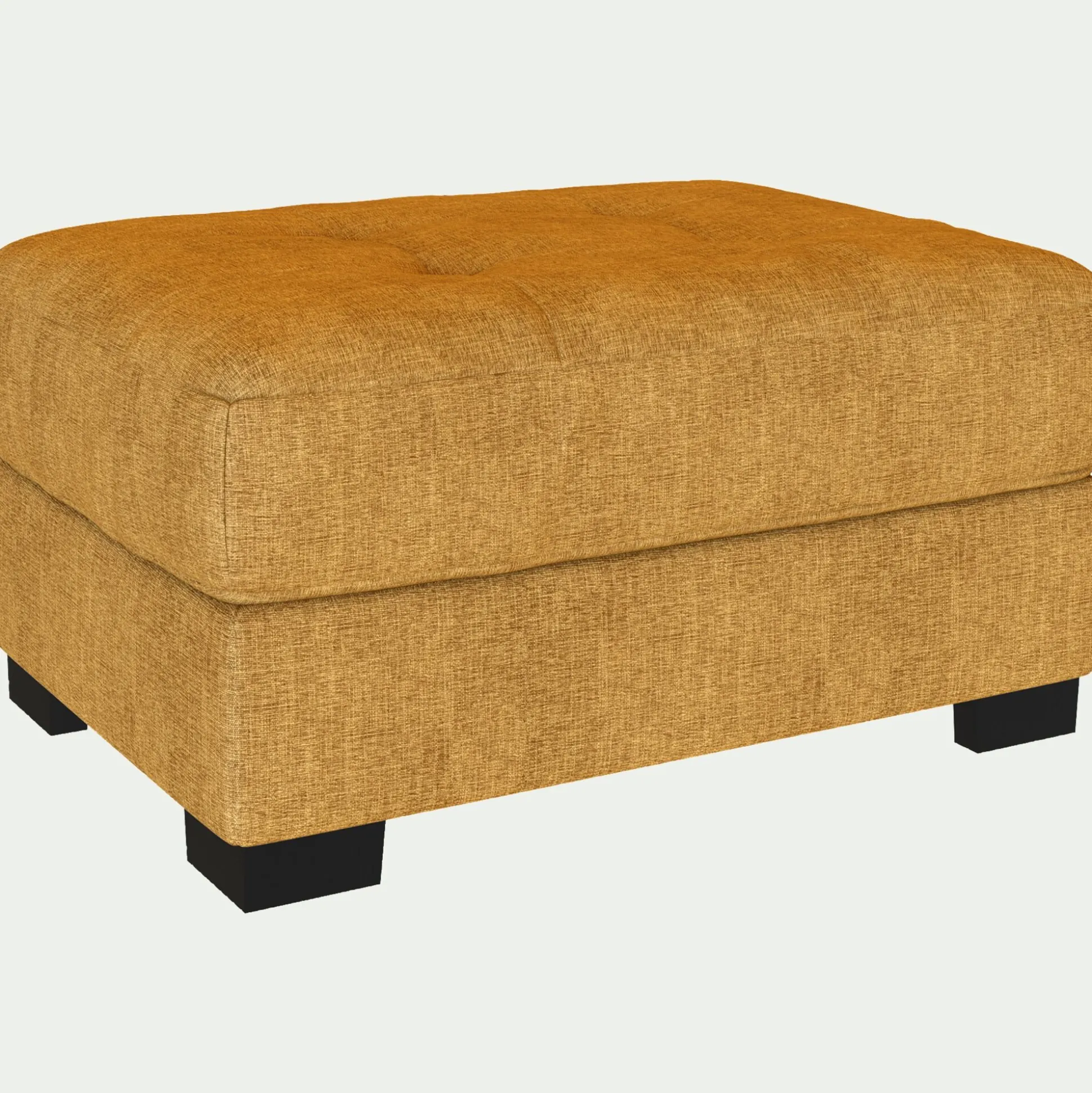 Pouf avec coffre en tissu Monclar - jaune argan