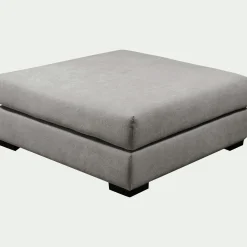 Pouf carré en tissu Bloq - gris