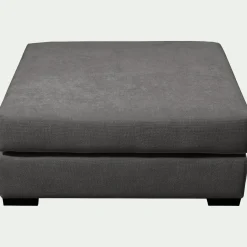 Pouf carré en tissu Bloq - gris anthracite