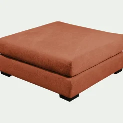 Pouf carré en tissu Genesis - brun rustrel