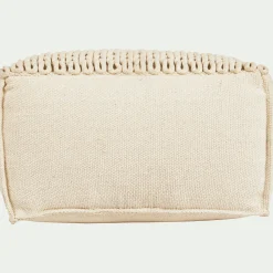 Pouf cubique en coton - beige D50xH28cm