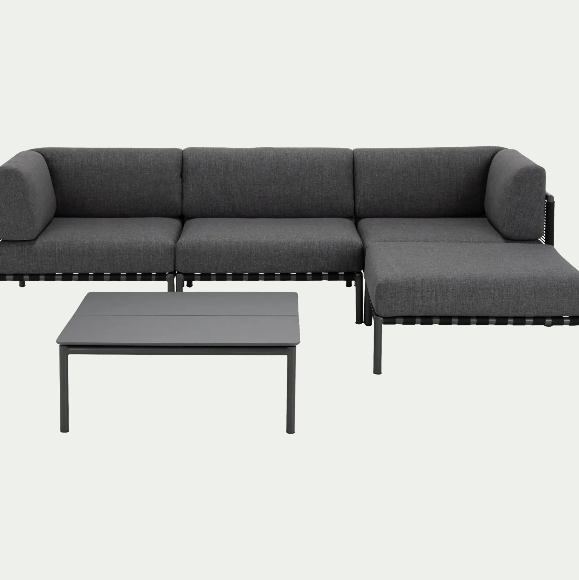 Pouf de jardin en aluminium - gris anthracite