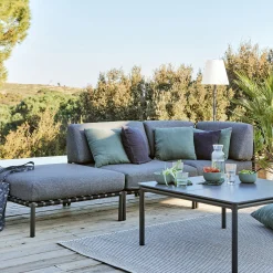 Pouf de jardin en aluminium - gris anthracite